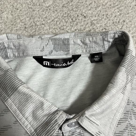 Travis Mathew Polo Shirt Mens 2XL Floral Palm Print Performance Golf Stretch - Picture 3 of 8